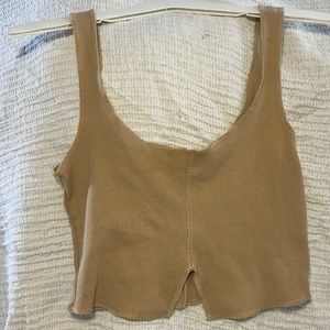 TAN CROPPED TANK